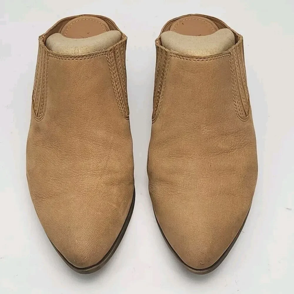 Frye Shoe Bootie Women 9.5 Brown Suede Leather Mule Slip On 2